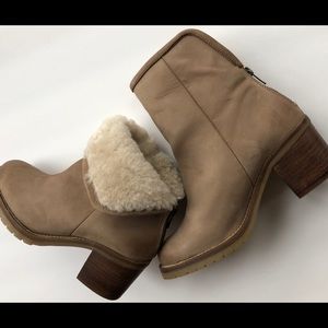 NWT Steve Madden leather & shearling booties sz 8